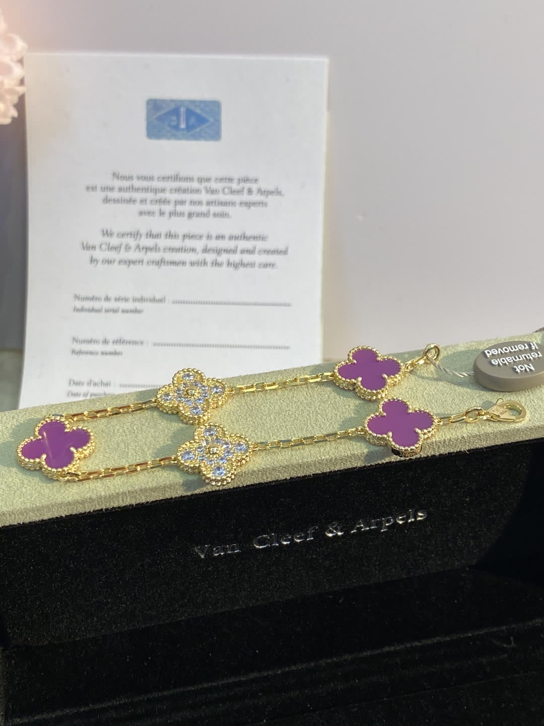 Van Cleef & Arpels Alhambra Pink Enamel Bracelet